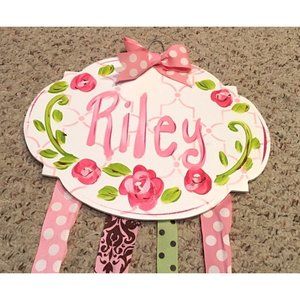 Hair bow holder-wood plaque